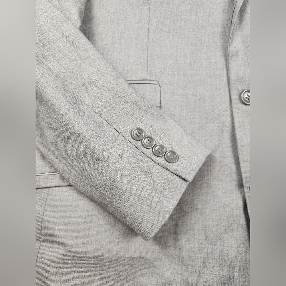 Statement 44r Gray Solid Polyester Two Button Spo… - image 5